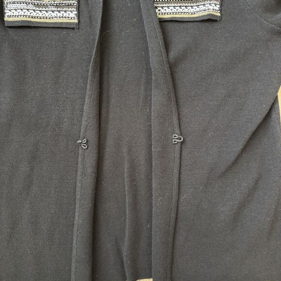 Chicos Women Black Open Front Beaded Cardigan Size 1 Mature Glam Christmas Party - Picture 7 of 15